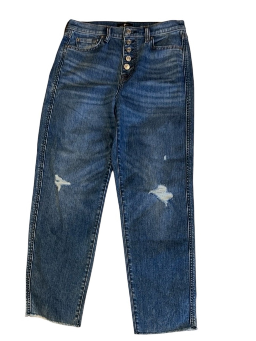 7 For All Mankind Button-Fly Ankle Length Jeans Sz 28